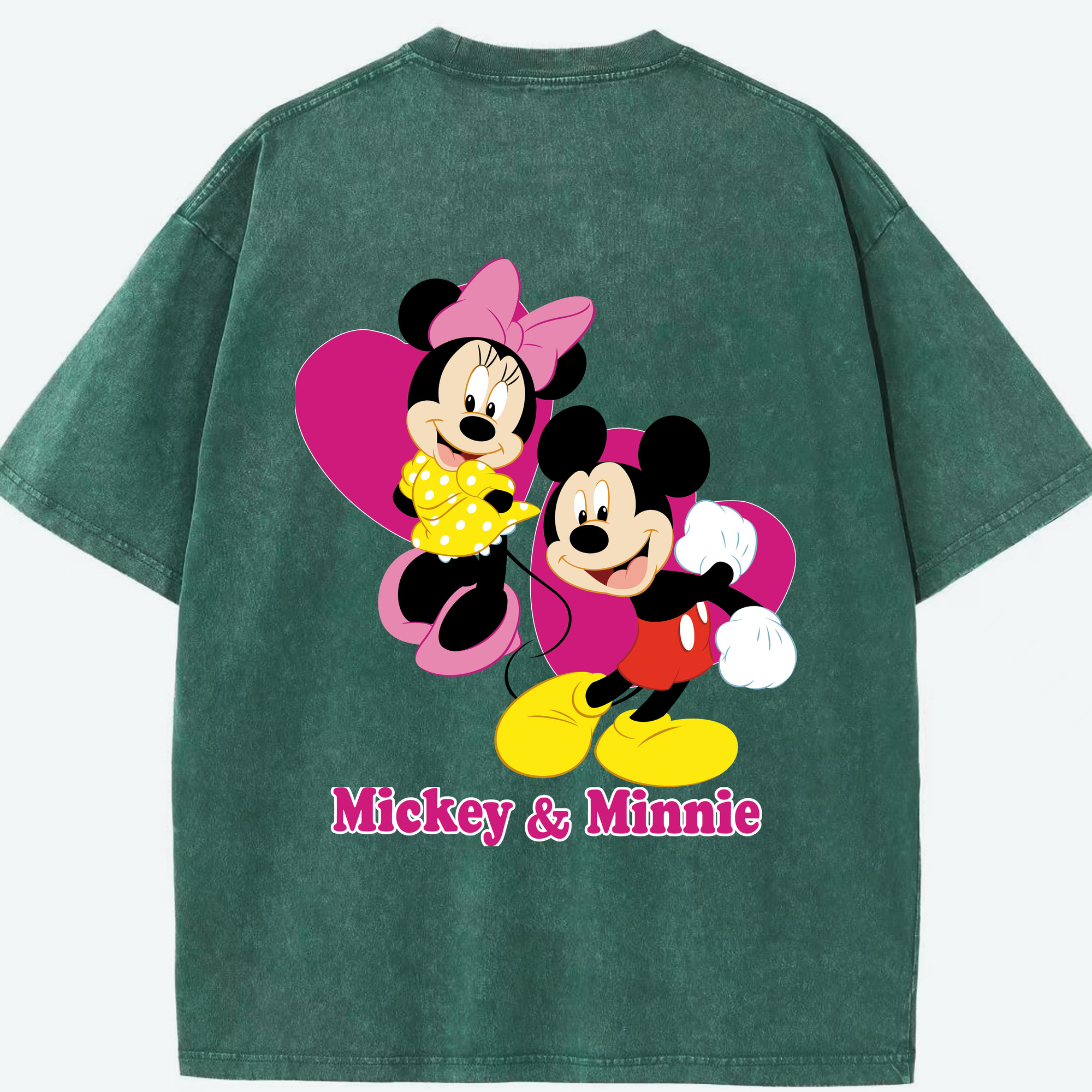 （画像用） ミッキーマウス Mickey Mouse 綿100% ヴィンテージ風 半袖Tシャツ（背面プリント）